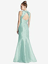Front View Thumbnail - Coastal Bateau Neck Open-Back Maxi Dress with Bow Detail