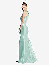 Side View Thumbnail - Coastal Bateau Neck Open-Back Maxi Dress with Bow Detail