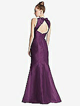 Front View Thumbnail - Aubergine Bateau Neck Open-Back Maxi Dress with Bow Detail