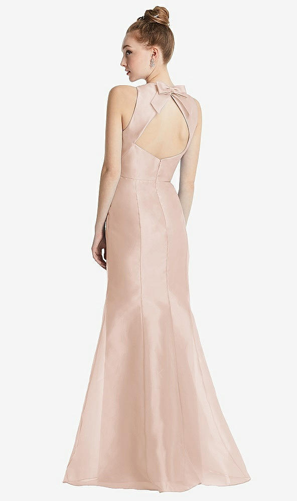 Front View - Cameo Bateau Neck Open-Back Maxi Dress with Bow Detail