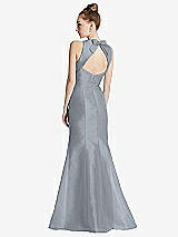 Front View Thumbnail - Platinum Bateau Neck Open-Back Maxi Dress with Bow Detail