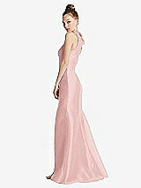 Side View Thumbnail - Rose Bateau Neck Open-Back Maxi Dress with Bow Detail