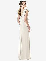 Rear View Thumbnail - Ivory Bow-Shoulder V-Back Trumpet Gown