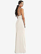 Alt View 3 Thumbnail - Ivory Cowl-Neck Draped Wrap Maxi Dress with Front Slit