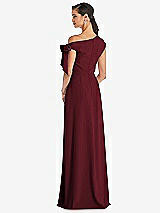 Rear View Thumbnail - Cabernet Off-the-Shoulder Tie Detail Maxi Dress with Front Slit