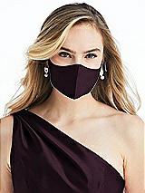 Alt View 2 Thumbnail - Deep Plum Satin Twill Reusable Face Mask