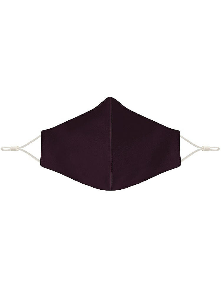 Front View - Deep Plum Satin Twill Reusable Face Mask