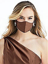 Alt View 2 Thumbnail - Cognac Satin Twill Reusable Face Mask