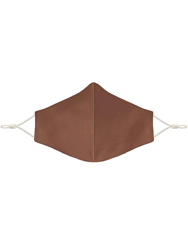 Front View - Cognac Satin Twill Reusable Face Mask