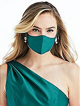 Alt View 2 Thumbnail - Jade Satin Twill Reusable Face Mask