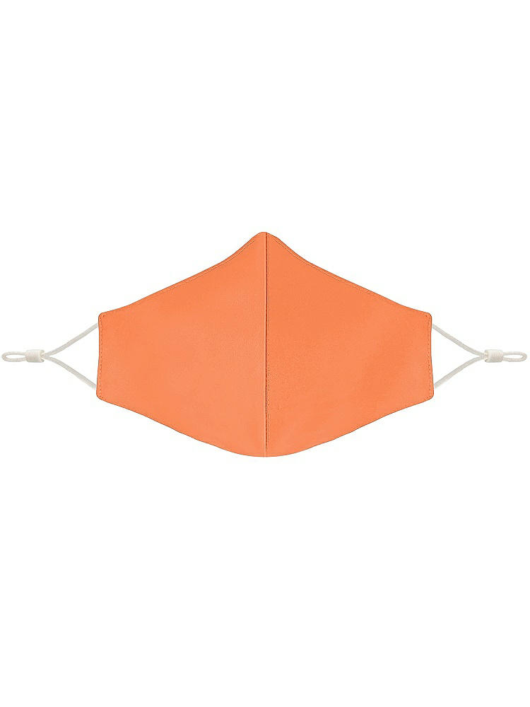 Front View - Portofino Orange Satin Twill Reusable Face Mask