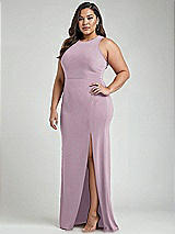 Alt View 2 Thumbnail - Suede Rose & Mist Cutout Open-Back Halter Maxi Dress with Scarf Tie