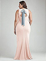 Alt View 3 Thumbnail - Blush & Mist Cutout Open-Back Halter Maxi Dress with Scarf Tie