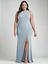 Alt View 1 Thumbnail - Mist & Mist Cutout Open-Back Halter Maxi Dress with Scarf Tie