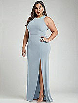 Alt View 2 Thumbnail - Mist & Mist Cutout Open-Back Halter Maxi Dress with Scarf Tie