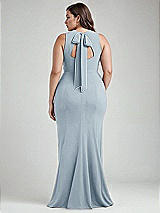 Alt View 3 Thumbnail - Mist & Mist Cutout Open-Back Halter Maxi Dress with Scarf Tie