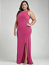 Alt View 2 Thumbnail - Tea Rose & Mist Cutout Open-Back Halter Maxi Dress with Scarf Tie