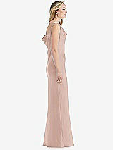 Side View Thumbnail - Toasted Sugar Asymmetrical One-Shoulder Cowl Maxi Slip Dress
