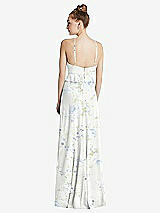 Rear View Thumbnail - Bleu Garden Bias Ruffle Empire Waist Halter Maxi Dress with Adjustable Straps