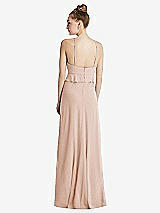 Rear View Thumbnail - Cameo Bias Ruffle Empire Waist Halter Maxi Dress with Adjustable Straps