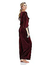 Side View Thumbnail - Cabernet Velvet Ankle Wide-Leg Lounge Pants - Billie