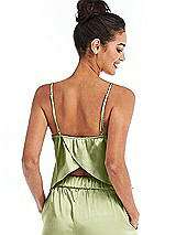Rear View Thumbnail - Mint Split Back Satin Cami Top with Slim Straps