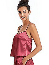 Side View Thumbnail - Nectar Split Back Satin Cami Top with Slim Straps
