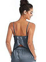 Rear View Thumbnail - Silverstone Split Back Satin Cami Top with Slim Straps