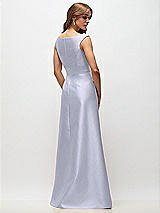 Rear View Thumbnail - Silver Dove Off-the-Shoulder Draped Wrap Satin Maxi Dress