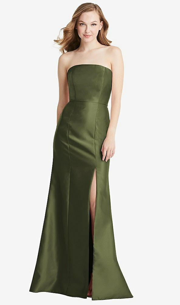 Front View - Olive Green Bella Bridesmaids Dress BB133