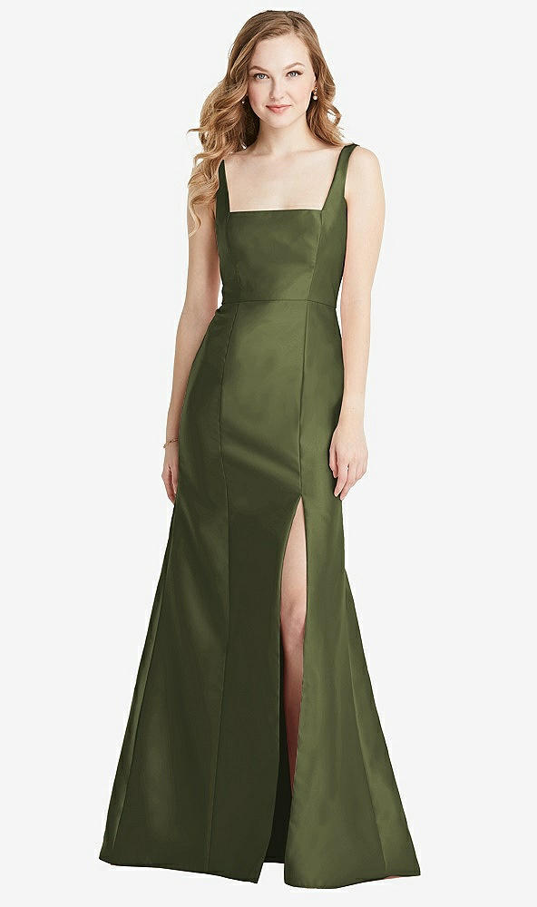 Front View - Olive Green Bella Bridesmaids Dress BB135