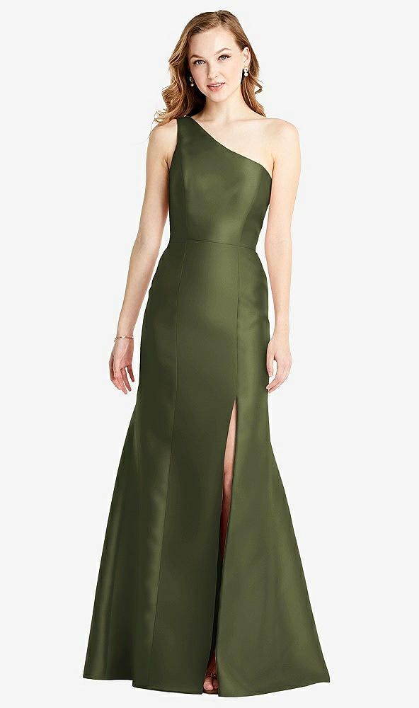 Front View - Olive Green Bella Bridesmaids Dress BB137