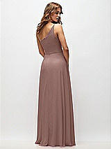 Rear View Thumbnail - Sienna One-Shoulder Chiffon Maxi Dress with Shirred Front Slit