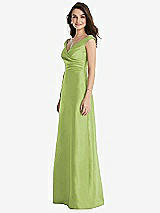 Side View Thumbnail - Mojito Off-the-Shoulder Draped Wrap Maxi Dress with Pockets