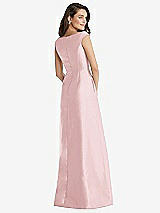 Rear View Thumbnail - Ballet Pink Off-the-Shoulder Draped Wrap Maxi Dress with Pockets