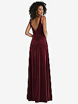 Rear View Thumbnail - Cabernet Twist Front Cutout Velvet Maxi Dress - Cameron