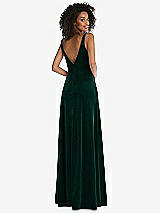 Rear View Thumbnail - Evergreen Twist Front Cutout Velvet Maxi Dress - Cameron