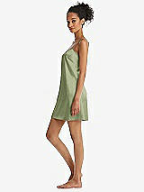 Side View Thumbnail - Kiwi Mini Stretch Satin Slip with Adjustable Straps - Kyle