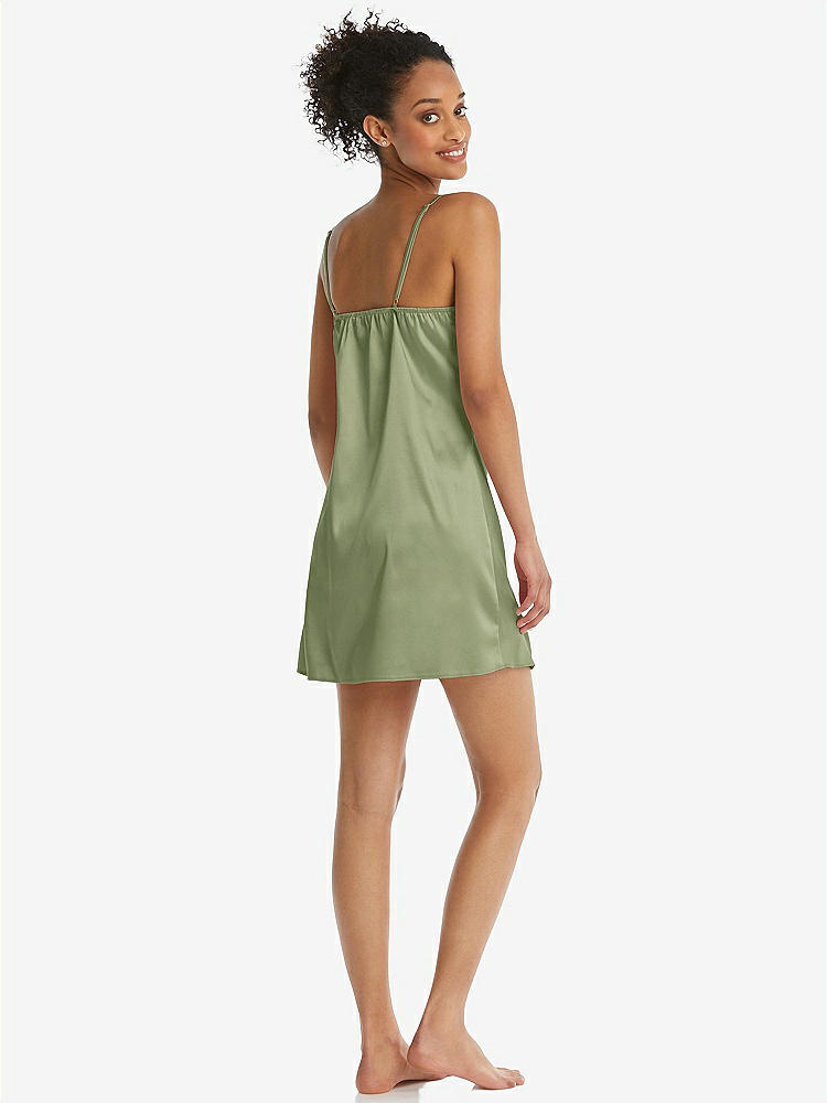 Back View - Kiwi Mini Stretch Satin Slip with Adjustable Straps - Kyle