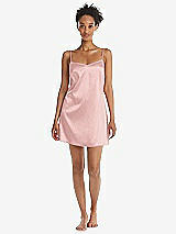 Front View Thumbnail - Rose Mini Stretch Satin Slip with Adjustable Straps - Kyle