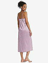 Rear View Thumbnail - Suede Rose Midi Stretch Satin Slip with Adjustable Straps - Asley