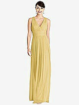 Front View Thumbnail - Maize Shirred Wrap Bodice Twist Back Maxi Dress