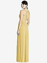 Rear View Thumbnail - Maize Shirred Wrap Bodice Twist Back Maxi Dress