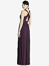 Rear View Thumbnail - Aubergine Shirred Wrap Bodice Twist Back Maxi Dress