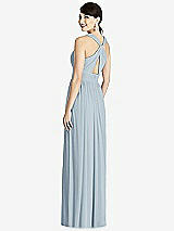 Rear View Thumbnail - Mist Shirred Wrap Bodice Twist Back Maxi Dress
