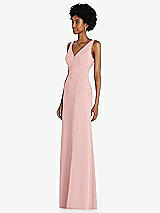 Side View Thumbnail - Rose Square Low-Back A-Line Dress with Front Slit and Pockets