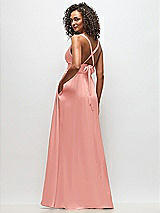 Rear View Thumbnail - Rose Deep V-Neck Shirred Skirt Maxi Dress with Convertible Straps