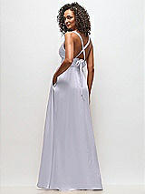 Rear View Thumbnail - Silver Dove Deep V-Neck Shirred Skirt Maxi Dress with Convertible Straps