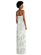 Alt View 4 Thumbnail - Bleu Garden Draped Chiffon Grecian Column Gown with Convertible Straps