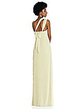 Alt View 2 Thumbnail - Butter Yellow Draped Chiffon Grecian Column Gown with Convertible Straps